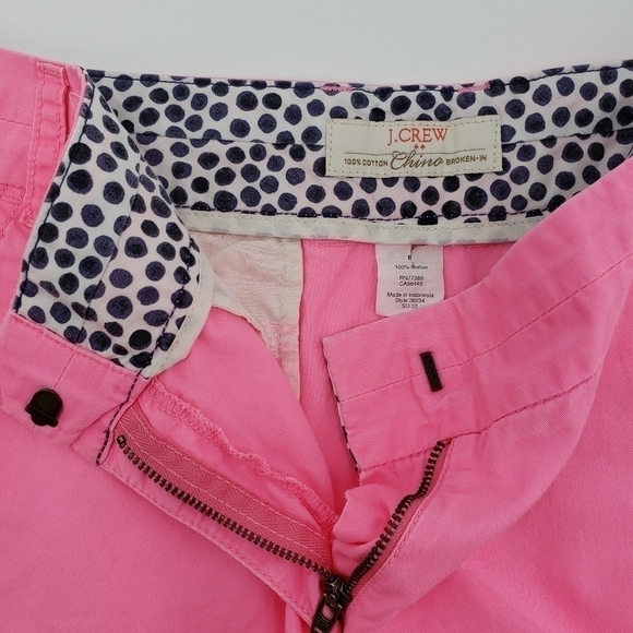 𝅺J. Crew Factory 100% Cotton Chino Broken-in Pink Shorts, Size 8 - Picture 3 of 4